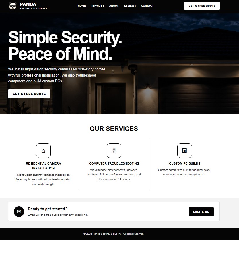 Redesigned Panda Security Solutions homepage